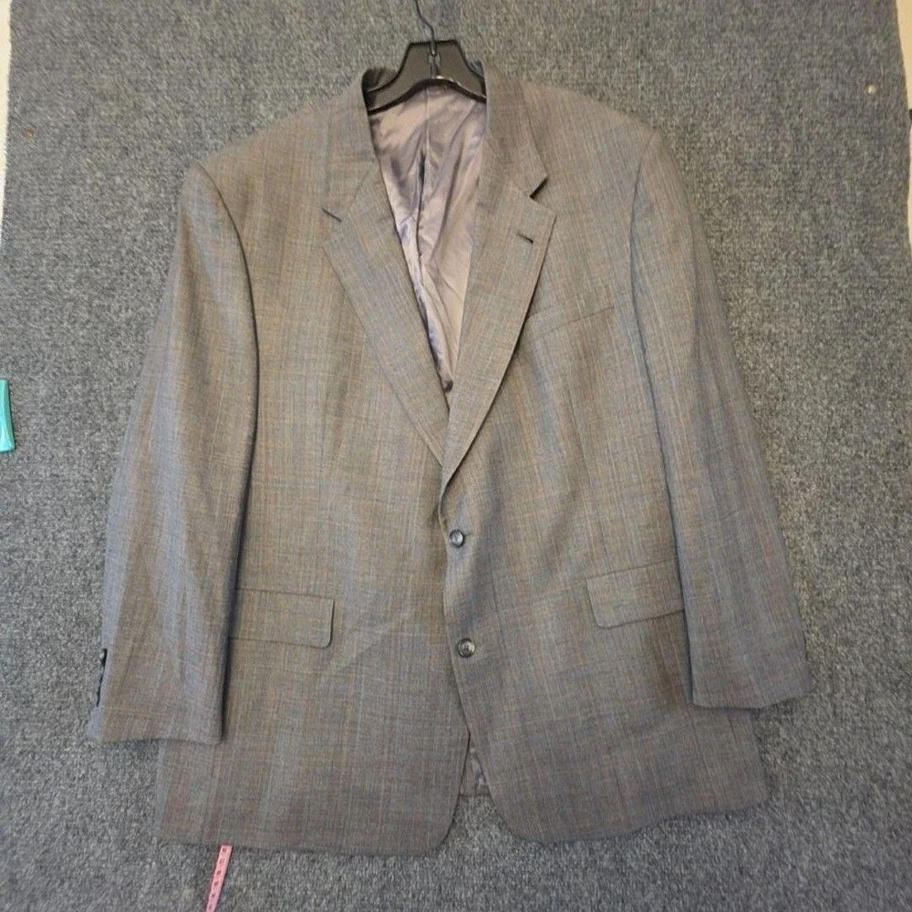 Hart Schaffner Marx Blazer Sport Coat Mens 46 Gray Wool Check Classic Jacket